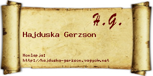 Hajduska Gerzson névjegykártya